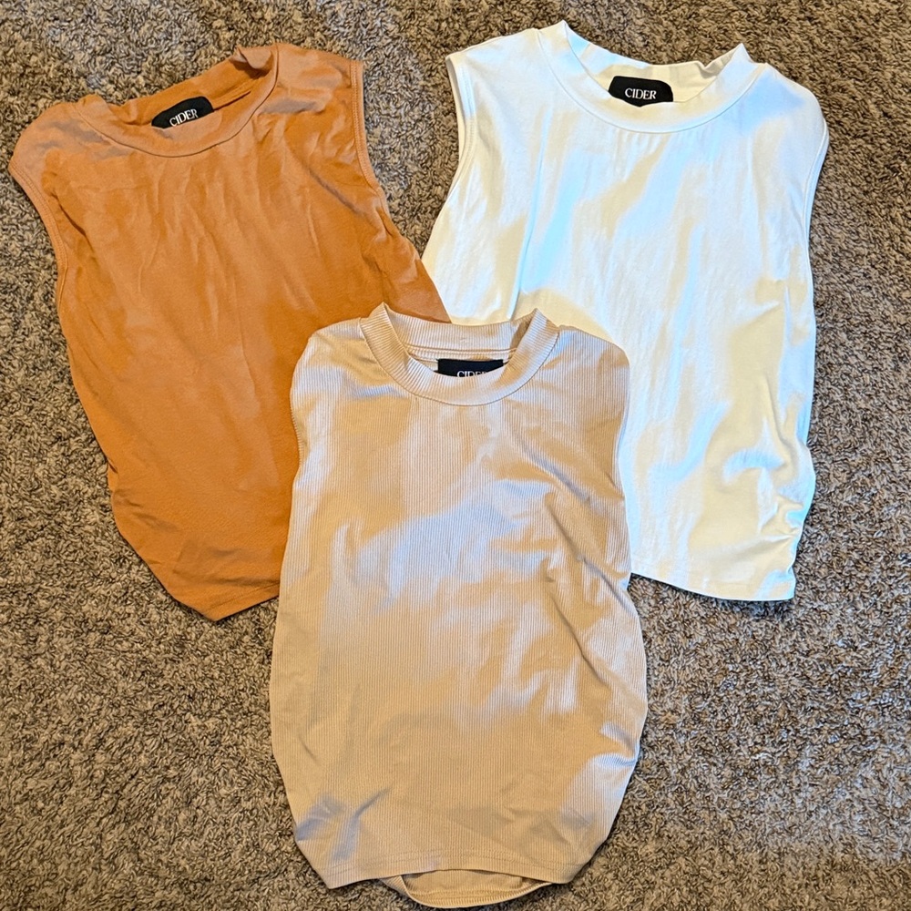 Cider Women's Crop Tops - White, Tan, and Brown